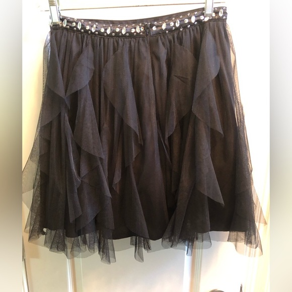 Beautiful Tulle Skirt with Rhinestone Waistband Size 9 Black - Picture 2 of 8